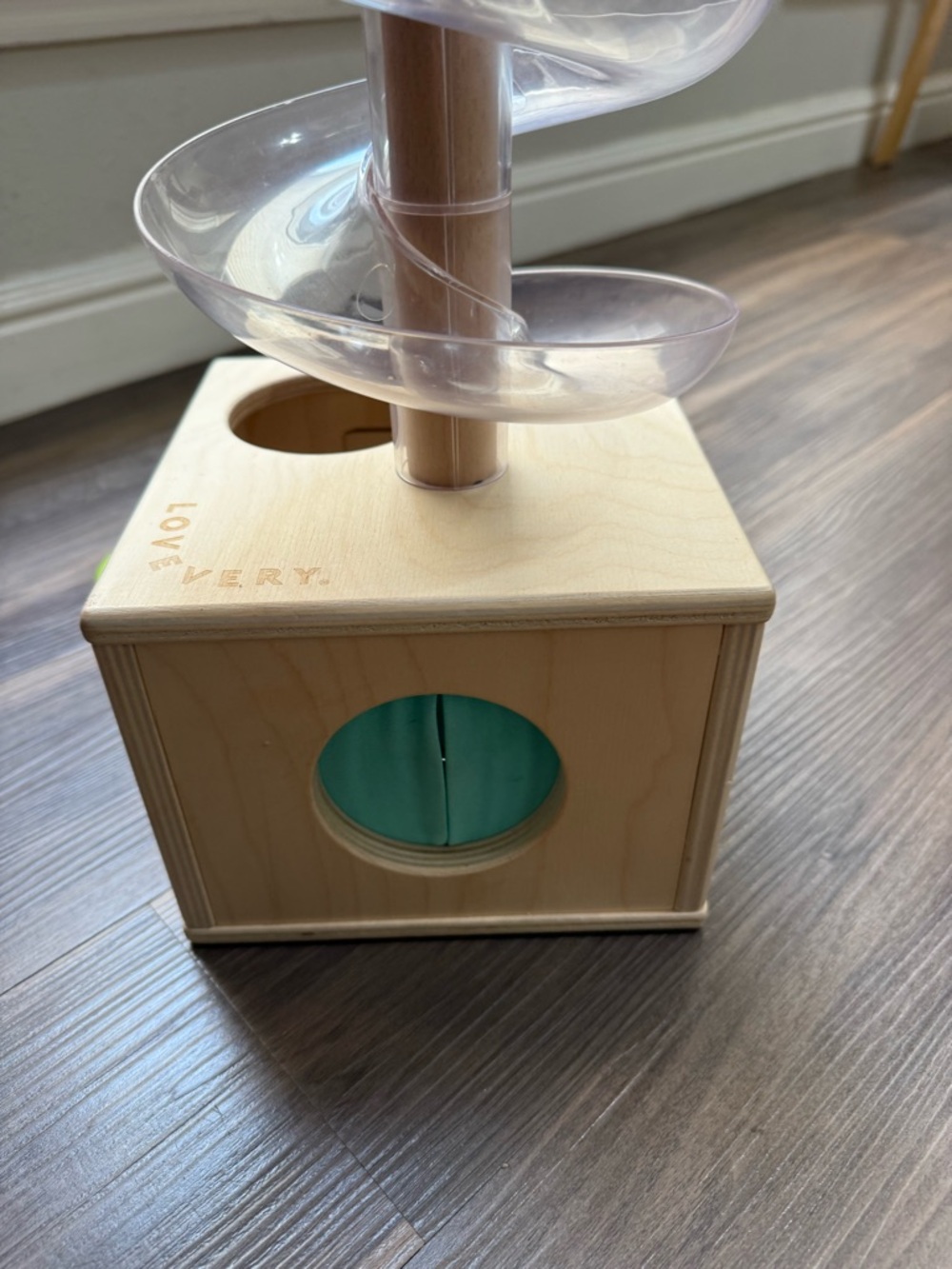 LOVEVERY Slide and Seek Ball Run with Two Shaker Balls Wooden Montessori - Picture 3 of 7